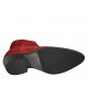 Botines tejanos para mujer con cremallera y puntera bordada en gamuza roja tacon 4 - Tallas disponibles:  33, 34, 43, 44, 45