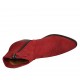 Botines tejanos para mujer con cremallera y puntera bordada en gamuza roja tacon 4 - Tallas disponibles:  33, 34, 43, 44, 45