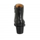 Woman's ankle boot in black leather with zipper heel 5