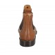 Woman's ankle boot with elastic bands and studs in tan brown leather heel 2 - Available sizes:  33, 34, 42, 43, 44, 45