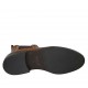 Stivaletto da donna con elastici e borchie in pelle color cuoio tacco 2 - Misure disponibili: 33, 34, 42, 43, 44, 45