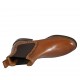 Botin con elasticos y tachuelas para mujer en piel color cuero tacon 2 - Tallas disponibles:  33, 34, 42, 43, 44, 45