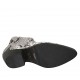 Botin tejano para mujer con cremallera en piel imprimida blanca y negra tacon 4 - Tallas disponibles:  33, 34, 42, 43, 44, 45