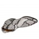 Botin tejano para mujer con cremallera en piel imprimida blanca y negra tacon 4 - Tallas disponibles:  33, 34, 42, 43, 44, 45