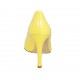 ﻿Woman's pointy pump in yellow patent leather heel 9