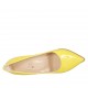 ﻿Woman's pointy pump in yellow patent leather heel 9