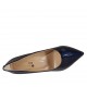 ?Zapato de salón puntiagudo para mujer en charol azul oscuro tacon 9 - Tallas disponibles:  31, 32, 33, 34, 42, 43, 44, 45, 46