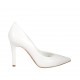 ?Woman's pointy pump shoe in white leather heel 9 - Available sizes:  31, 32, 33, 34, 42, 43, 44, 47