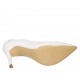 ?Woman's pointy pump shoe in white leather heel 9 - Available sizes:  31, 32, 33, 34, 42, 43, 44, 47