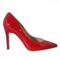 Decolté da donna in vernice rossa tacco 9