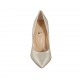 ?Escarpin élégant à bout pointu pour femmes en cuir lamé platine talon 9 - Pointures disponibles:  31, 32, 33, 34, 42, 43, 44, 46, 47