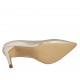Decolté elegante a punta da donna in pelle laminata platino tacco 9 - Misure disponibili: 31, 32, 33, 34, 42, 43, 44, 46, 47