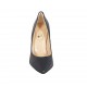 ?Woman's pointy pump in dark blue leather heel 9 - Available sizes:  31, 33, 34, 42, 43, 44, 46