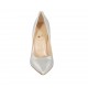 Decolté elegante a punta da donna in pelle laminata argento tacco 9 - Misure disponibili: 32, 33, 34, 42, 43, 44, 45, 46, 47