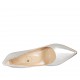?Woman's elegant pointy pump in silver laminated leather heel 9 - Available sizes:  32, 33, 34, 42, 43, 44, 45, 46, 47