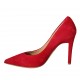 ?Zapato de salón puntiagudo en gamuza roja para mujer tacon 9 - Tallas disponibles:  31, 32, 34, 42, 43, 44, 45, 46