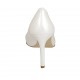 Woman's open toe pump in pearled ivory leather heel 8