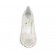 Open -Toe Damenpump aus perligem elfenbeinfarbigem Leder Absatz 8 - Verfügbare Größen:  31, 32, 33