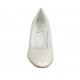 Woman's pump in ivory pearled leather heel 5