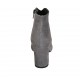 Woman's pointy ankle boot with zipper in glittered printed grey suede heel 7
