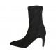 Woman's pointy ankle boot in black elastic suede heel 7 - Available sizes:  31, 32, 33, 34, 42, 45, 46, 47