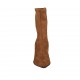 Woman's pointy ankle boot in tan brown elastic suede heel 7 - Available sizes:  31, 32, 33, 34, 42, 43, 44, 45, 46, 47