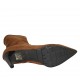 Woman's pointy ankle boot in tan brown elastic suede heel 7 - Available sizes:  31, 32, 33, 34, 42, 43, 44, 45, 46, 47