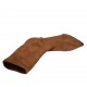 Woman's pointy ankle boot in tan brown elastic suede heel 7