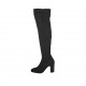 Bottes au-dessus de genou pour femmes en tissu elastique noir talon 7 - Pointures disponibles:  31, 32, 33, 34, 42, 44, 46, 47