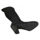Kniehoher Damenstiefel aus schwarzem elastischem Stoff Absatz 7 - Verfügbare Größen:  31, 32, 33, 34, 42, 44, 46, 47