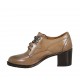 Scarpa derby stringata da donna in pelle beige tacco 6 - Misure disponibili: 32, 33, 34, 42, 43, 44, 45, 46