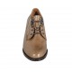 Woman's derby laced shoe in beige leather heel 6