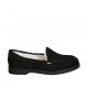 Woman's mocassin in black suede heel 2