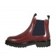 Bottines pour femmes avec élastiques bleus en cuir rouge talon 3 - Pointures disponibles:  33, 34, 42, 43, 44, 45