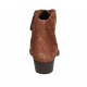 Botines tejanos para mujer con cremallera y puntera bordada en gamuza marron tacon 4 - Tallas disponibles:  34, 42, 43, 44, 45