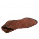 Botines tejanos para mujer con cremallera y puntera bordada en gamuza marron tacon 4 - Tallas disponibles:  34, 42, 43, 44, 45